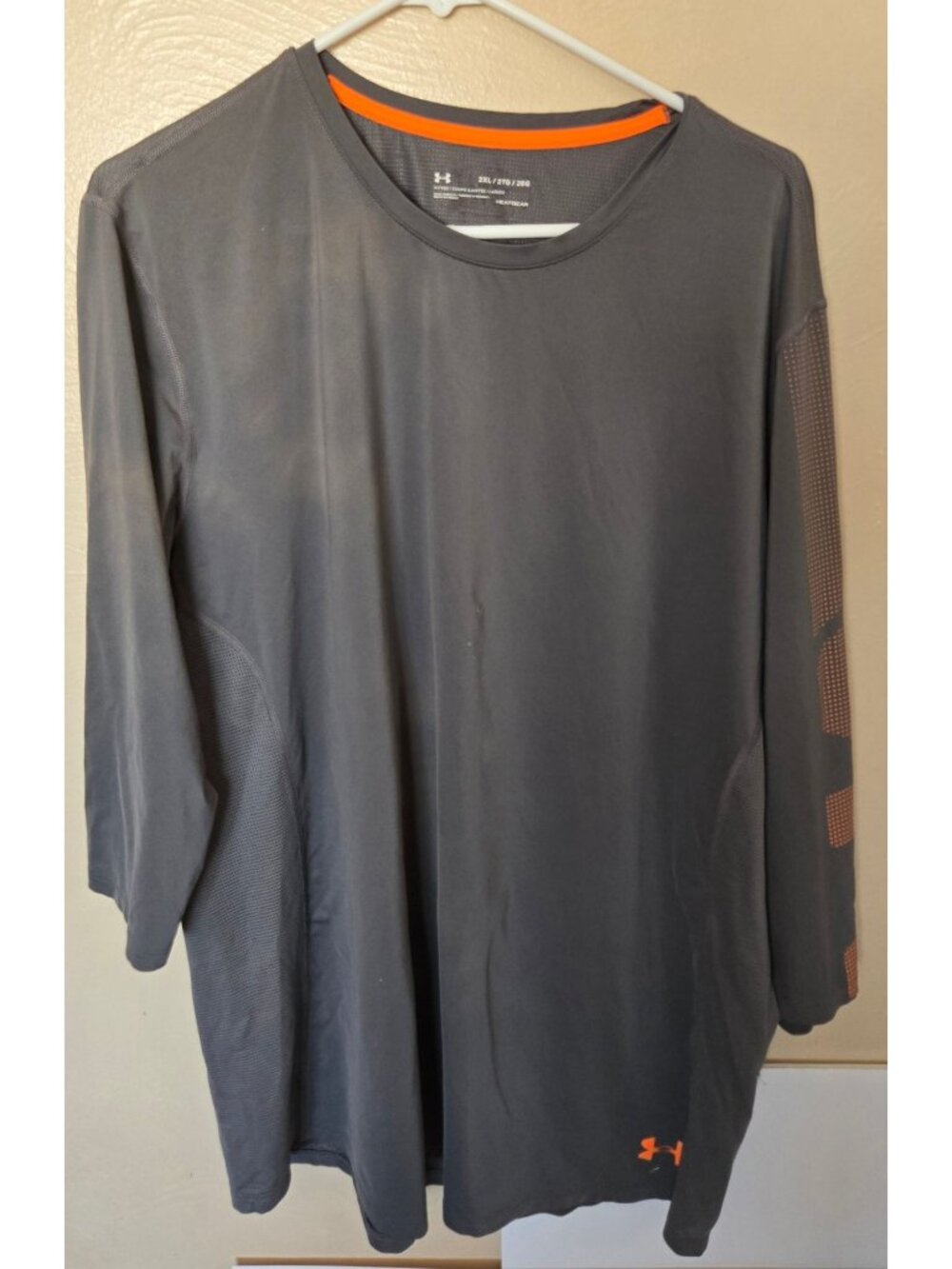 Under Armour Heat Gear Mesh Back LS Top Performance Fitness Size 2XL